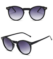 Sunglasses Black Round Womens Classic Rivet