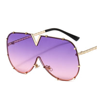 One Piece Shield Sunglasses For Women Vintage Oversized Paw Sun Glasses Men Uv400 Hip Hop Punk Eyewear Black