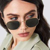 Metal Square Sunglasses Woman Vintage Sun Glasses Female Fashion Brand Mirror Eyeglasses Colored Lenses Designer Gafas De Sol