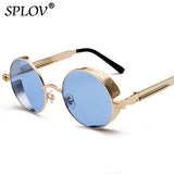 Vintage Round Polarized Sunglasses Retro Steampunk Sun Glasses for Men Women Small Metal Circle Driving Glasses UV400