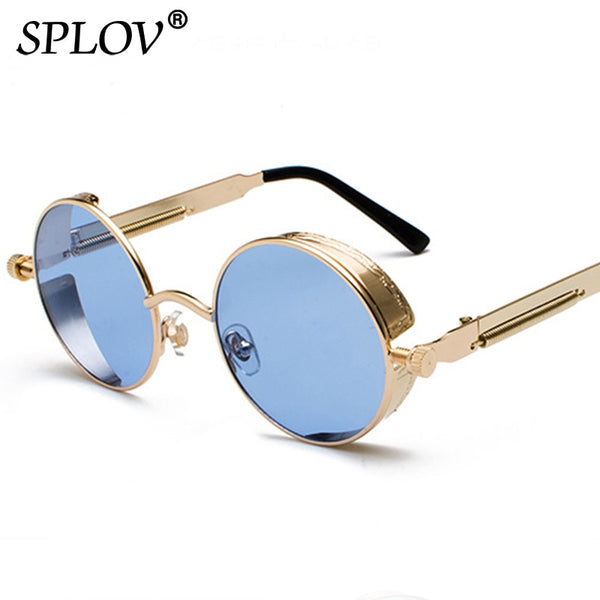 Vintage Round Polarized Sunglasses Retro Steampunk Sun Glasses for Men Women Small Metal Circle Driving Glasses UV400