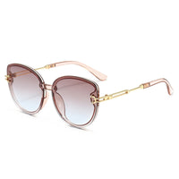 Cat Eye Sunglasses Women Men Brand Designer Gradient Sun Glasses Metal Frame Outdoors Shades Ladies Blue Tea