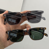 Leopard Dark Green Square Sunglasses Man Driving Shades Male Sun Glasses Brand Designer Fishing Travel Vintage Oculos De Sol