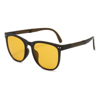 Folding Sunglasses Women  Polarized Sun Glasses Men Night Vision Driving Eyewear Portable Sunglass wIth Glasses Case