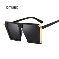 Square Sunglasses Women Luxury Brand Big Black Sun Glasses Female Mirror Shades Ladies Oculos De Sol Feminino