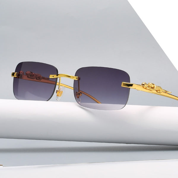 Vintage Rimless Square Sunglasses Women Men Luxury Brand Designer Popu –  Walmart - IQYN