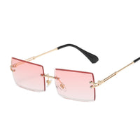 Square Sunglasses Women Brand Designer Rimless Mirror Sun Glasses Female Small Frame Gradient Lunette Soleil Femme