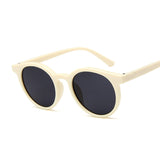 Vintage Black Cat Eye Sunglasses Woman Brand Designer Round Sunglasses Female Transparent Jelly Color Mirror Oculos De Sol