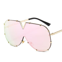One Piece Shield Sunglasses For Women Vintage Oversized Paw Sun Glasses Men Uv400 Hip Hop Punk Eyewear Black