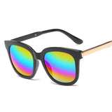 Square Sunglasses Women Brand Design Coating Mirror Ladies Cat Eye Sun Glasses oculos de sol UV400