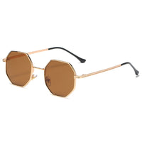 Luxury Square Sunglasses Men Women Fashion Small Frame Polygon Sun Glasses Metal Vintage Retro Brand Octagon Gafas De Sol