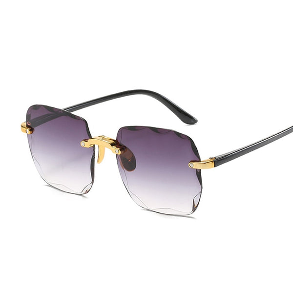 Vintage Rimless Square Sunglasses Women Luxury Fashion Oversized Sun G –  Walmart - IQYN