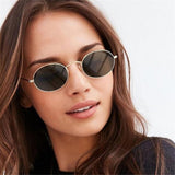 Women Female Oval Sunglasses Eyewear Driver Goggles Gold Small Retro Vintage Sexy Round Sunglasses Frame Cycling Accessories
