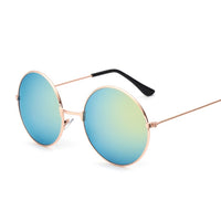 Retro Round Pink Sunglasses Woman Brand Designer Sun Glasses For Male Alloy Mirror Female Oculos De Sol Black