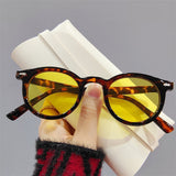 Round Mens Sunglasses Women Classic Small Frame Brand Designer Black Yellow Driving Green Sun Glasses Female Shades