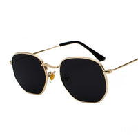 Men  Square Sunglases Hexagon Sun glasses  2021 Women  Fishing Glasses Gold gray Eyewear lentes metal frame sunglasses sunshade