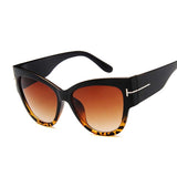 Oversized Sunglasses Woman Big Frame Cat Eye Gradient Lens Sun Glasses Female Male Vintage Brand Clear Mirror Shades Oculos