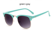 Half Metal Sunglasses Men Women Brand Designer Glasses Mirror Sun Glasses Fashion Gafas Oculos De Sol Classic