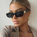 Retro Frame Rectangle Sunglasses for Women 2021 Luxury V Sun Glasses Men Fashion Jelly Sunglasses with Metal Hinges UV400