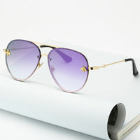 Vintage Gradient Aviation Sunglasses Woman Fashion Luxury Style Sun Glasses Male Brand Designer Ocean Metal Rimless Oculos