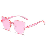 Ladies Cat Ear Sunglasses Frameless Jelly Transparent Sunglasses Retro All-in-one Ocean Piece Candy Color Sunglasses