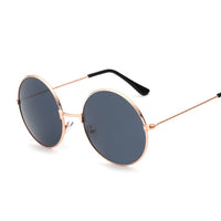 Retro Round Pink Sunglasses Woman Brand Designer Sun Glasses For Male Alloy Mirror Female Oculos De Sol Black