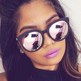 Square Sunglasses Women Brand Design Coating Mirror Ladies Cat Eye Sun Glasses oculos de sol UV400