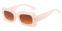 Vintage Pink Rectangular Sun Glasses For Women Trendy Big Frame Sun Glasses Female Fashion Gradient Lenses Eyewear Shades UV400