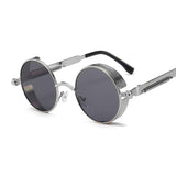 Classic Gothic Steampunk Sunglasses Women Brand Designer Vintage Round Metal Frame Sun Glasses Female Male High Quality UV400