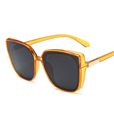 Classic Ladies Fashion Square Frame Sunglasses Big Mirror Female 2022 Vintage Fashion Plastic Sun Glasses Rimmed Eyewear