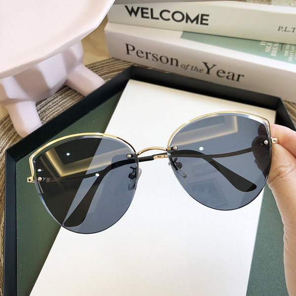 Brand Rimless Sunglasses Women Luxury Cat Eye Sun Glasses Ladies Clear –  Walmart - IQYN