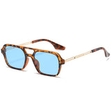 Retro Double Bridges Women Sunglasses Fashion Pink Gradient Eyewear Trending Hollow Leopard Blue Sun Glasses Men Shades