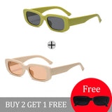 Small Sunglasses Women Men Trendy Vintage Brand Designer Hip Hop Square Green Sun Glasses Female Eyewear UV400