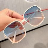Classic Ladies Fashion Square Frame Sunglasses Big Mirror Female 2022 Vintage Fashion Plastic Sun Glasses Rimmed Eyewear