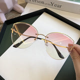 Brand Rimless Sunglasses Women Luxury Cat Eye Sun Glasses Ladies Clear Gradient Sunglass 2022 Diamond Cutting Lenes UV400
