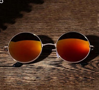 Classic Round Sunglasses Ladies Retro Round Design Outdoor Sunglasses Ladies Men Small Frame Metal Color Ocean Mirrors